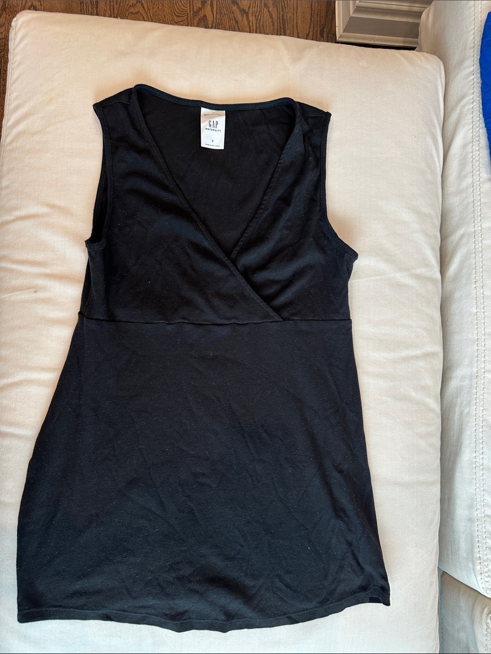 GAP Black Nursing and Maternity Sleeveless Faux-Wrap Tank Top